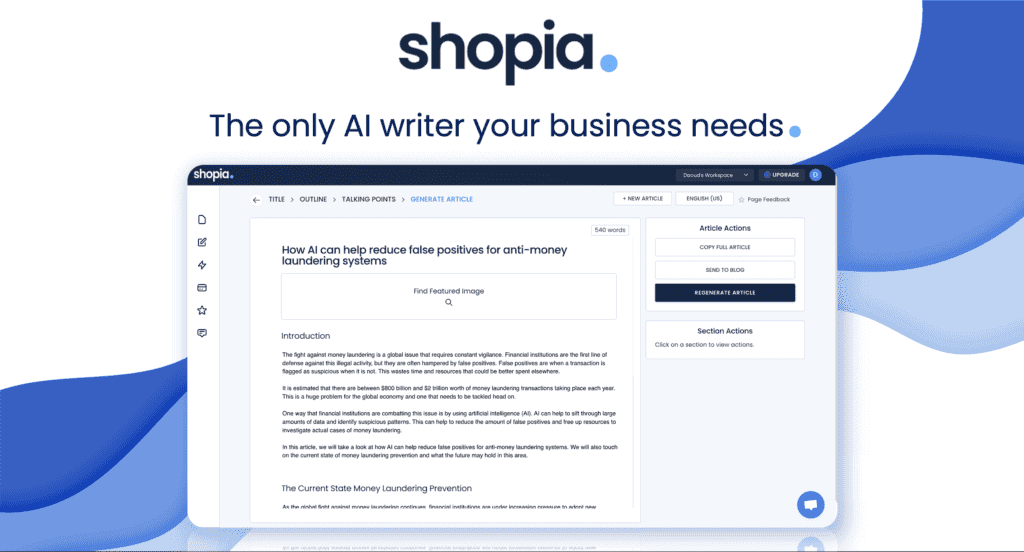 Shopia AI Writer