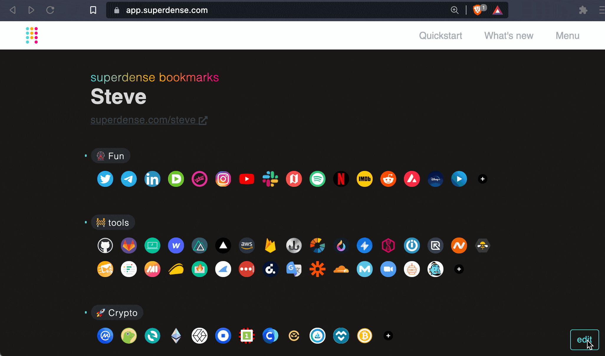 Superdense | Bookmark Manager For All Your Browsers 2